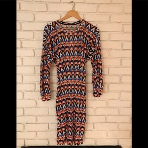 Zara knit midi dress in geo print